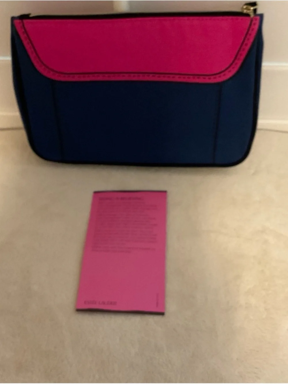 Estee Lauder Pink Purple Navy Cosmetic Pouch